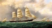 James E Buttersworth - A Ship's Portrait near Sandy Hook